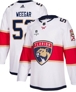 Florida Panthers MacKenzie Weegar 52 Away 2023 Stanley Cup Playoffs Breakaway Men Jersey - White