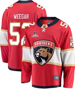 Florida Panthers MacKenzie Weegar 52 Home 2023 Stanley Cup Champions Breakaway Men Jersey - Red