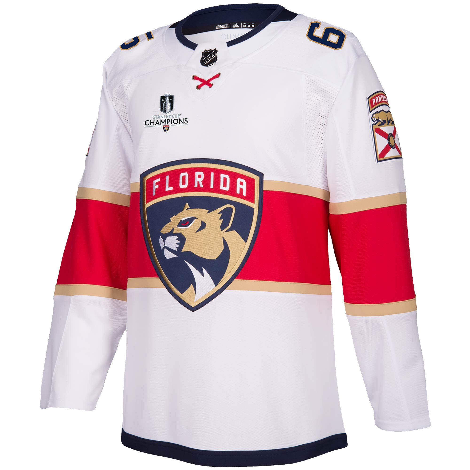 Florida Panthers Markus Nutivaara 65 Away 2023 Stanley Cup Champions Breakaway Men Jersey - White