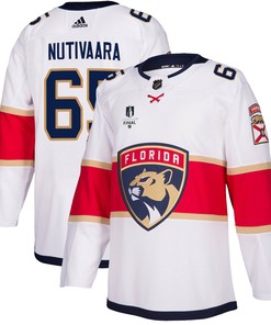 Florida Panthers Markus Nutivaara 65 Away 2023 Stanley Cup Final Breakaway Men Jersey - White