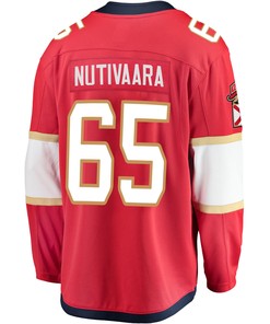 Florida Panthers Markus Nutivaara 65 Home 2023 Stanley Cup Champions Breakaway Men Jersey - Red
