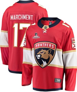 Florida Panthers Mason Marchment 17 Home 2023 Stanley Cup Champions Breakaway Men Jersey - Red