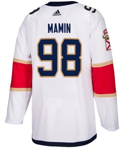 Florida Panthers Maxim Mamin 98 Away 2023 Stanley Cup Champions Breakaway Men Jersey - White