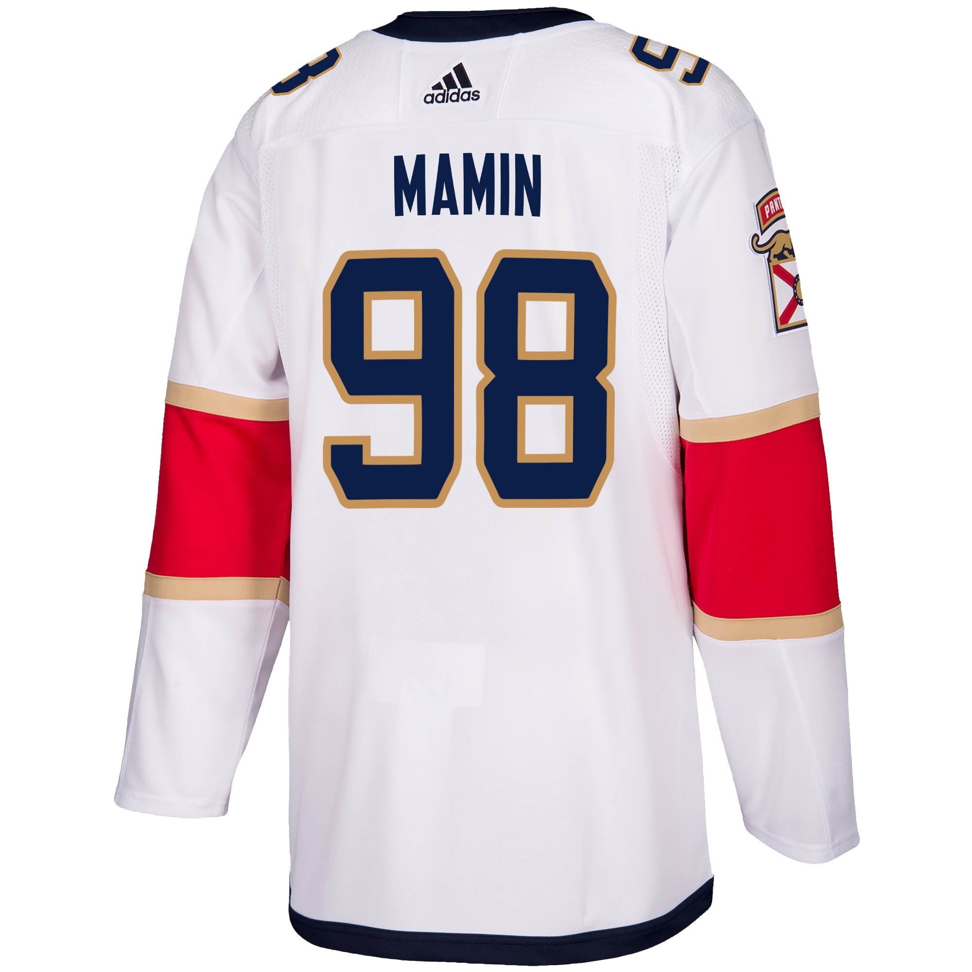 Florida Panthers Maxim Mamin 98 Away 2023 Stanley Cup Champions Breakaway Men Jersey - White
