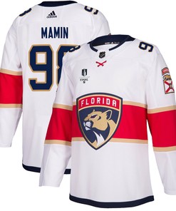 Florida Panthers Maxim Mamin 98 Away 2023 Stanley Cup Final Breakaway Men Jersey - White