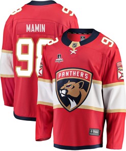 Florida Panthers Maxim Mamin 98 Home 2023 Stanley Cup Playoffs Breakaway Men Jersey - Red