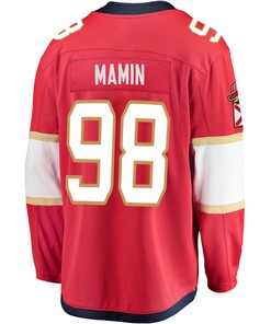 Florida Panthers Maxim Mamin 98 Home 2023 Stanley Cup Playoffs Breakaway Men Jersey - Red