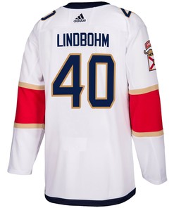 Florida Panthers Petteri Lindbohm 40 Away 2023 Stanley Cup Champions Breakaway Men Jersey - White