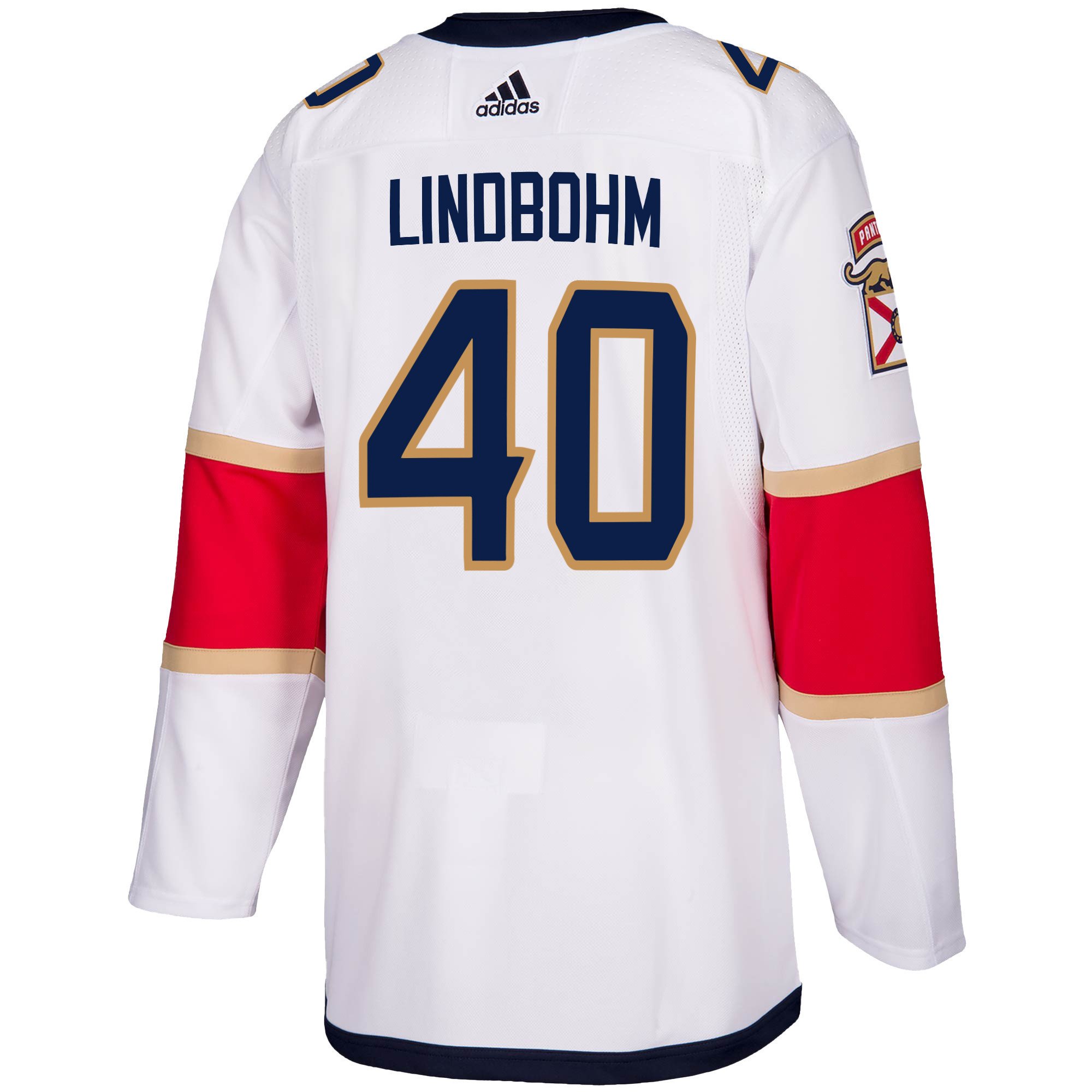 Florida Panthers Petteri Lindbohm 40 Away 2023 Stanley Cup Champions Breakaway Men Jersey - White