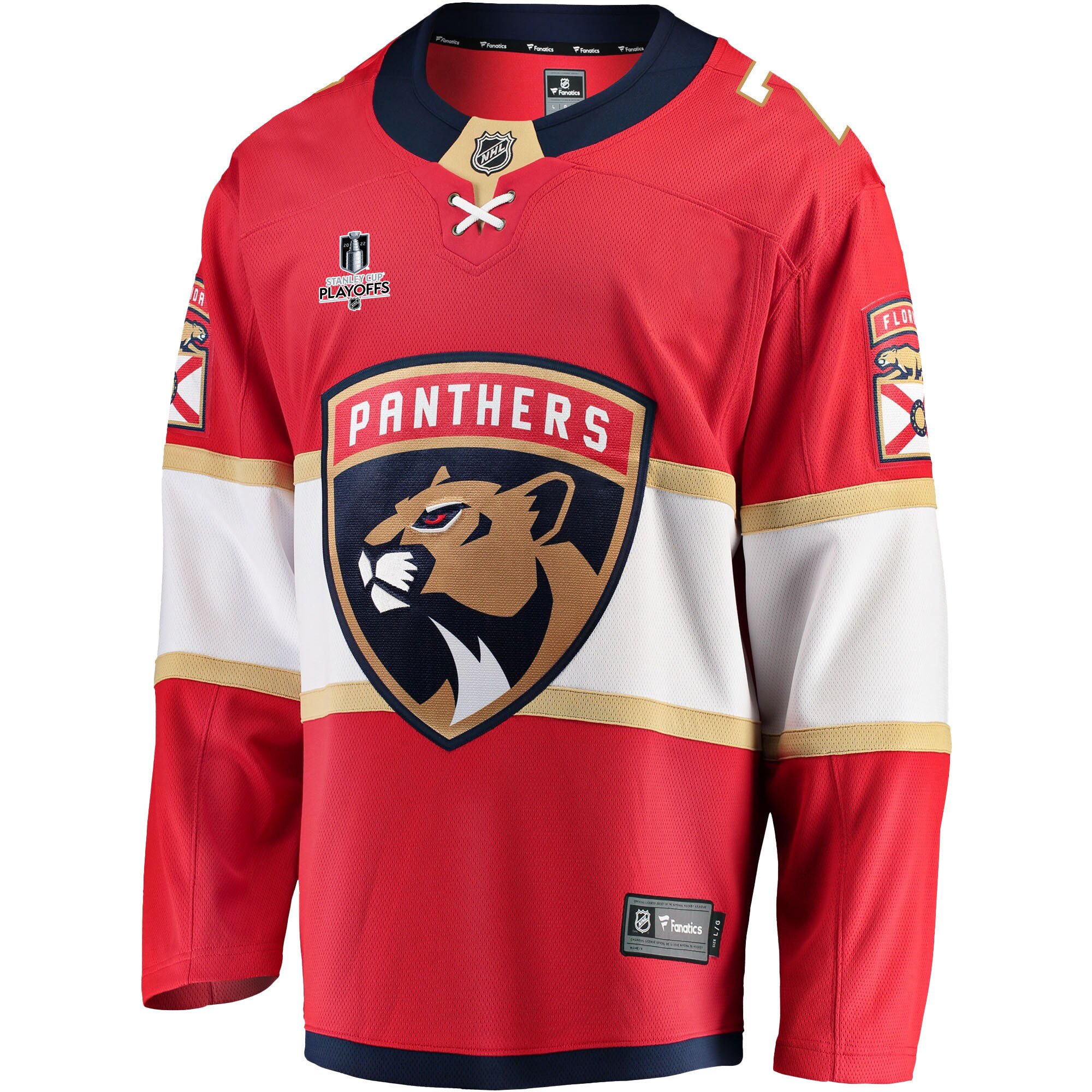 Florida Panthers Radko Gudas 7 Home 2023 Stanley Cup Playoffs Breakaway Men Jersey - Red