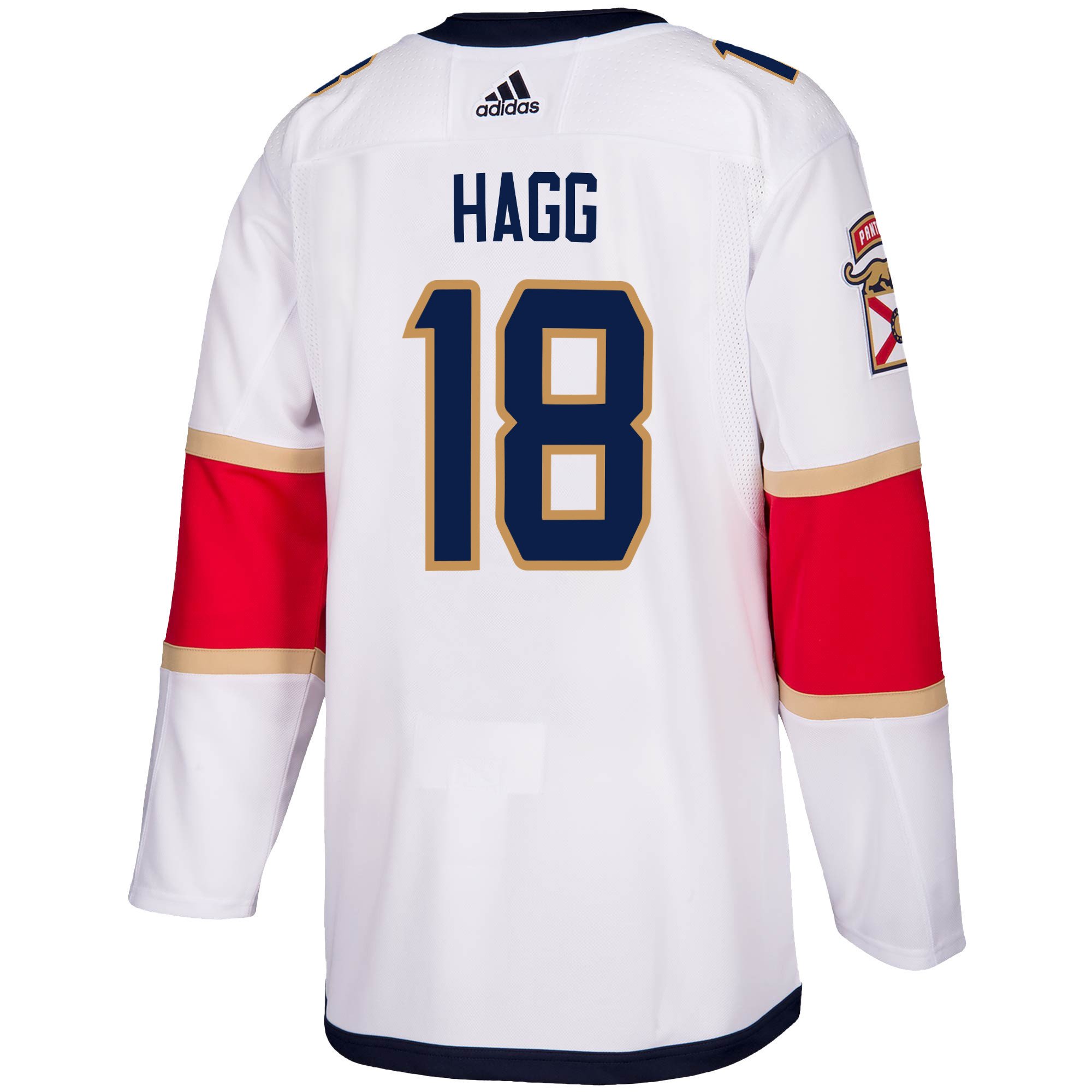 Florida Panthers Robert Hagg 18 Away 2023 Stanley Cup Champions Breakaway Men Jersey - White