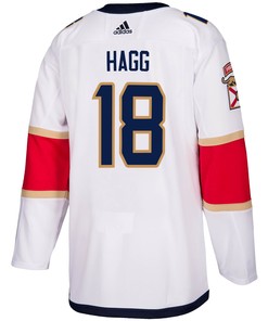 Florida Panthers Robert Hagg 18 Away 2023 Stanley Cup Playoffs Breakaway Men Jersey - White