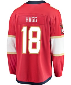 Florida Panthers Robert Hagg 18 Home 2023 Stanley Cup Champions Breakaway Men Jersey - Red