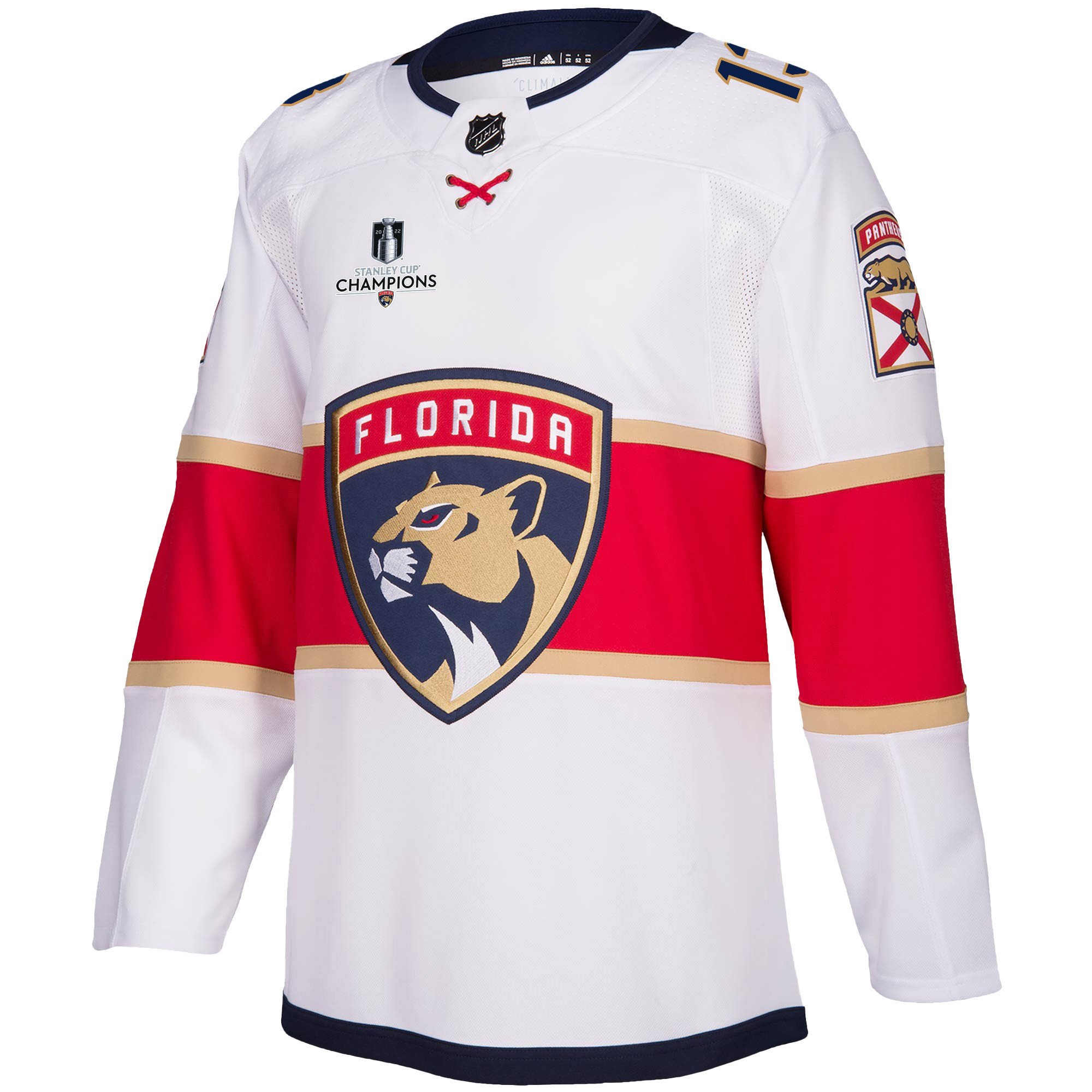 Florida Panthers Sam Reinhart 13 Away 2023 Stanley Cup Champions Breakaway Men Jersey - White