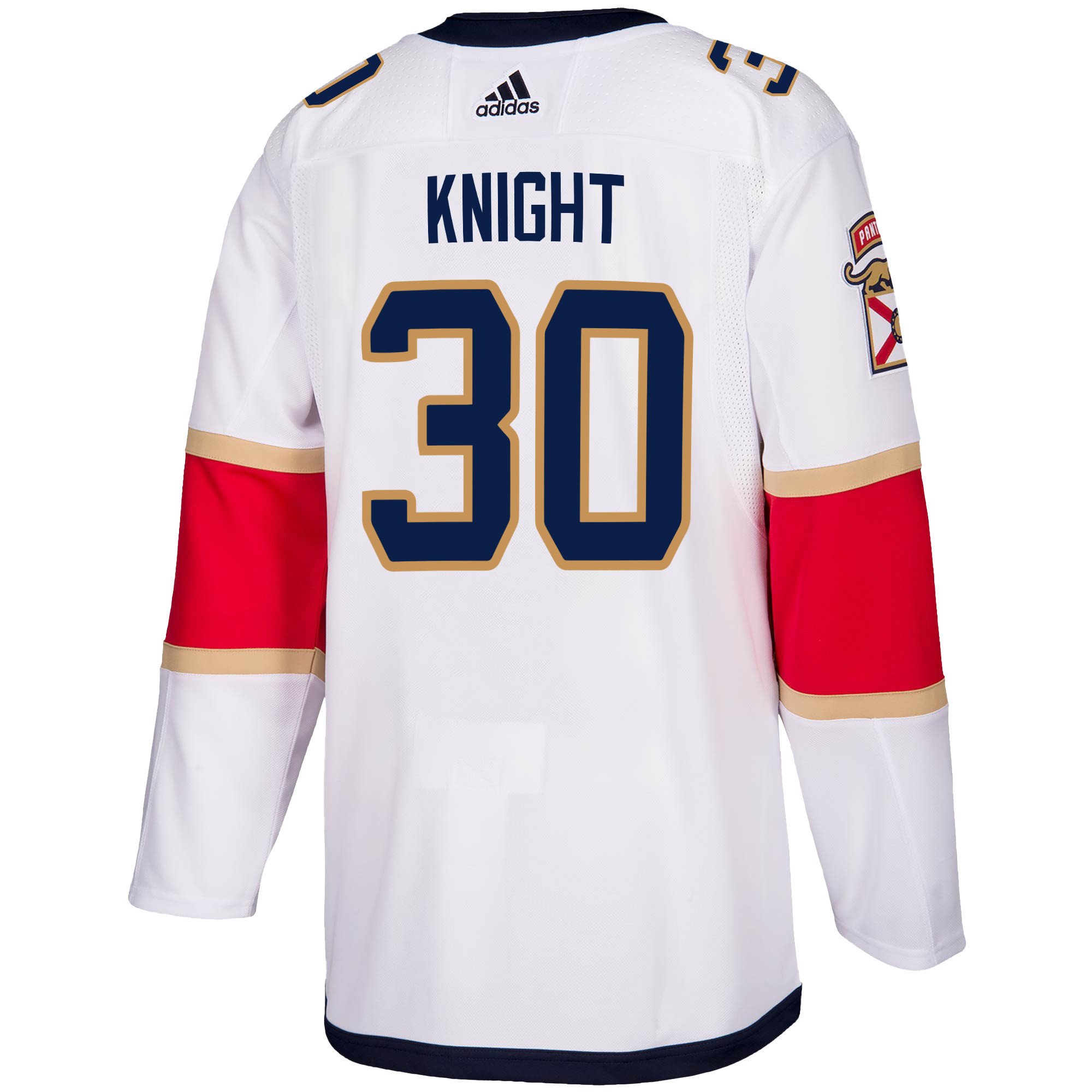 Florida Panthers Spencer Knight 30 Away 2023 Stanley Cup Playoffs Breakaway Men Jersey - White