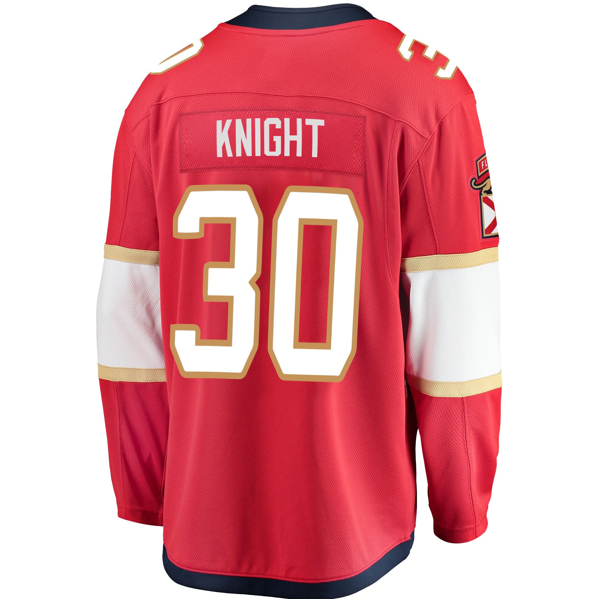 Florida Panthers Spencer Knight 30 Home 2023 Stanley Cup Playoffs Breakaway Men Jersey - Red