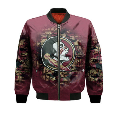 Florida State Seminoles Bomber Jacket Camouflage Vintage - NCAA