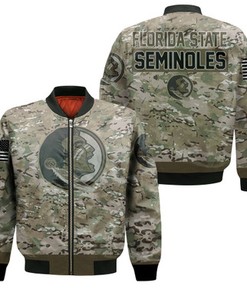 Florida State Seminoles Camo Pattern 3D Jersey Bomber Jacket