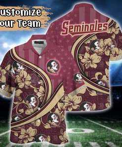 Florida State Seminoles NCAA US Flag Flower Hawaii Shirt For Fans