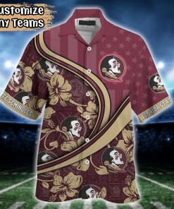 Florida State Seminoles NCAA US Flag Flower Hawaii Shirt For Fans