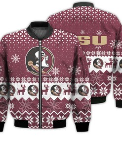 Florida State Seminoles Sports Football American Ugly Christmas Sweater Gifts Unisex 3D Bomber Jacket