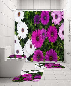 Flower Buds Garden Print Shower Curtain for a Cheerful and Natural Bathroom