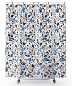 Flowers Shower Curtain, Plant Lady Boho Chic Bath Decor, Urban Jungle Life