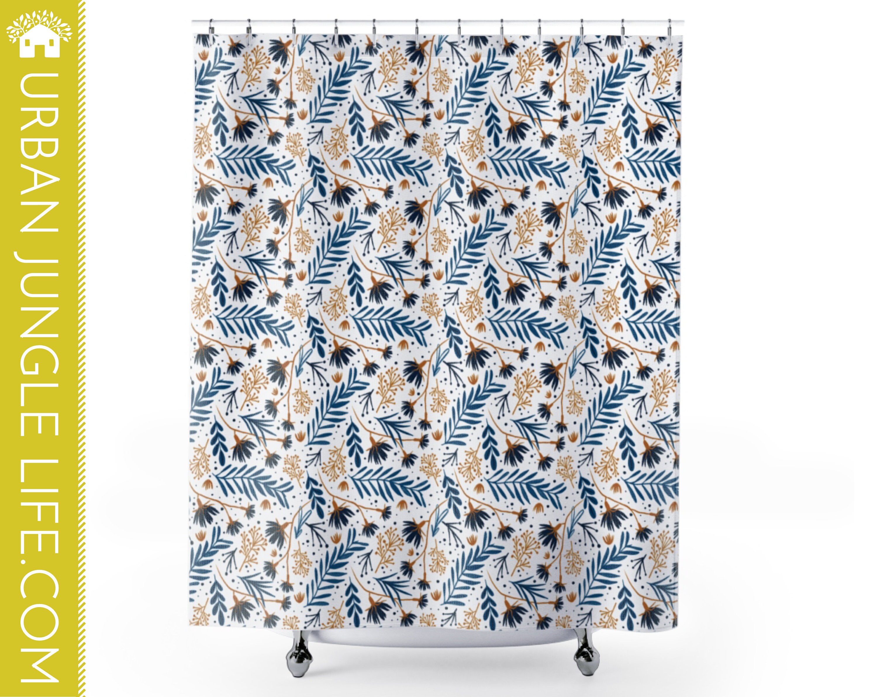 Flowers Shower Curtain, Plant Lady Boho Chic Bath Decor, Urban Jungle Life