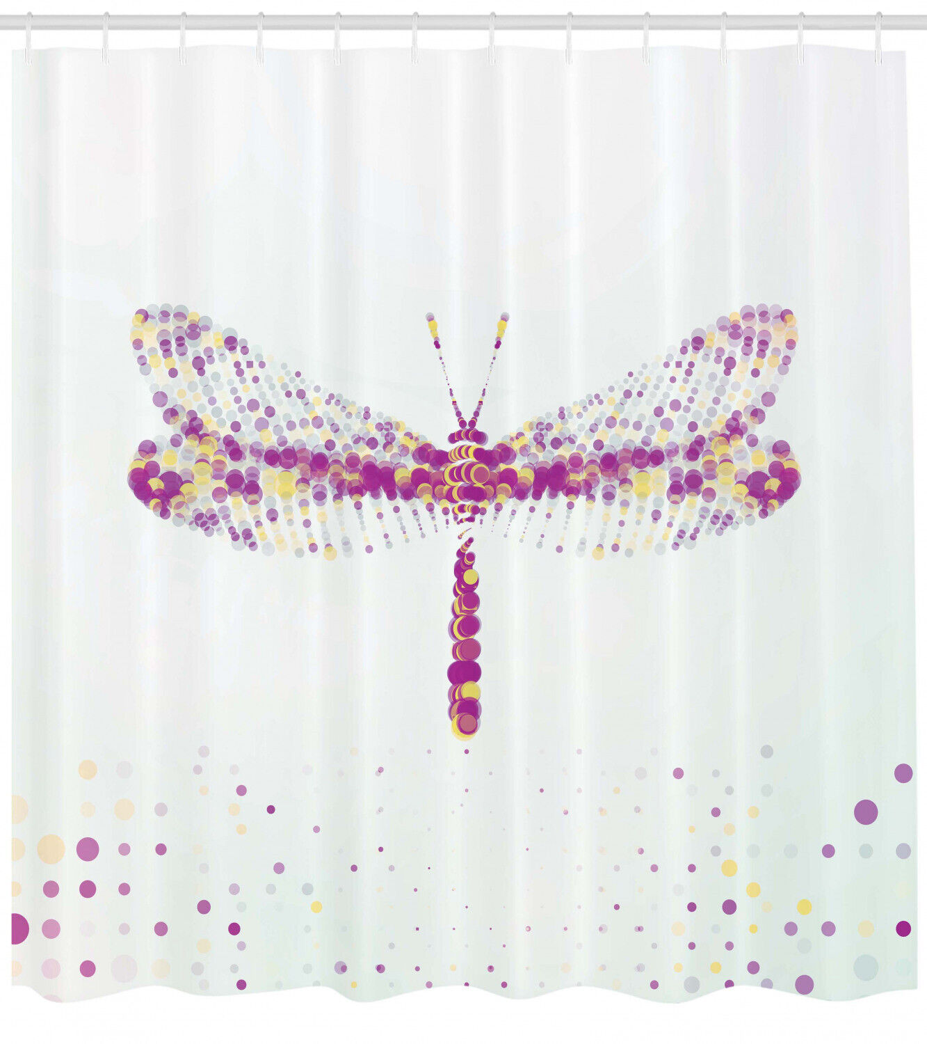 Flying Dragonfly Art Printed Shower Curtain for Nature-inspired Bathroom