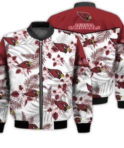 Football American Pattern Flowers Arizona Cardinals 3D Bomber Jacket
