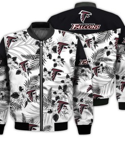 Football American Pattern Flowers Atlanta Falcons 3D Bomber Jacket