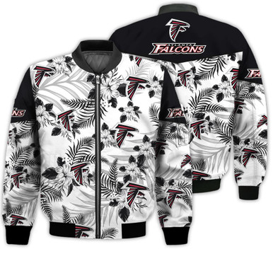 Football American Pattern Flowers Atlanta Falcons 3D Bomber Jacket