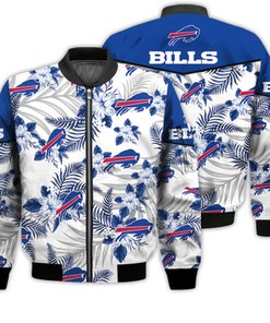 Football American Pattern Flowers Buffalo Bills 3D Bomber Jacket