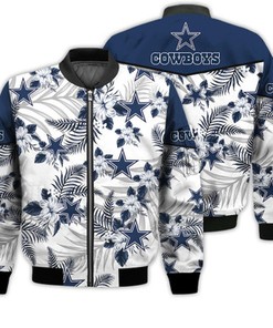 Football American Pattern Flowers Dallas Cowboys 3D Bomber Jacket