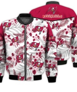Football American Pattern Flowers Tampa Bay Buccaneers 3D Bomber Jacket