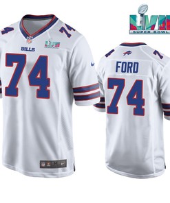 Ford 74 Buffalo Bills Super Bowl LVII Away Player Men Jersey - White Jersey