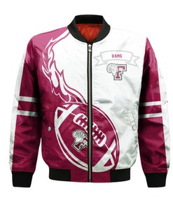 Fordham Rams Bomber Jacket Flame Ball - NCAA