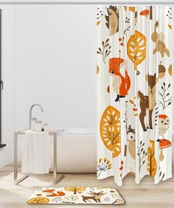 Forest Animals Waterproof Shower Curtain for Whimsical Bathroom Decor