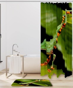 Forest Frog Nature Animal Print Waterproof Shower Curtain for Bathroom