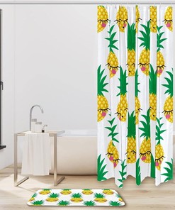 Forest Silhouette Sika Deer Shower Curtain in Waterproof Fabric for Bathroom Decor