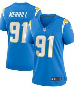 Forrest Merrill 91 Los Angeles Chargers Women's Player Game Jersey - Powder Blue