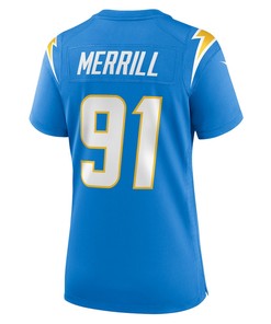 Forrest Merrill 91 Los Angeles Chargers Women's Player Game Jersey - Powder Blue