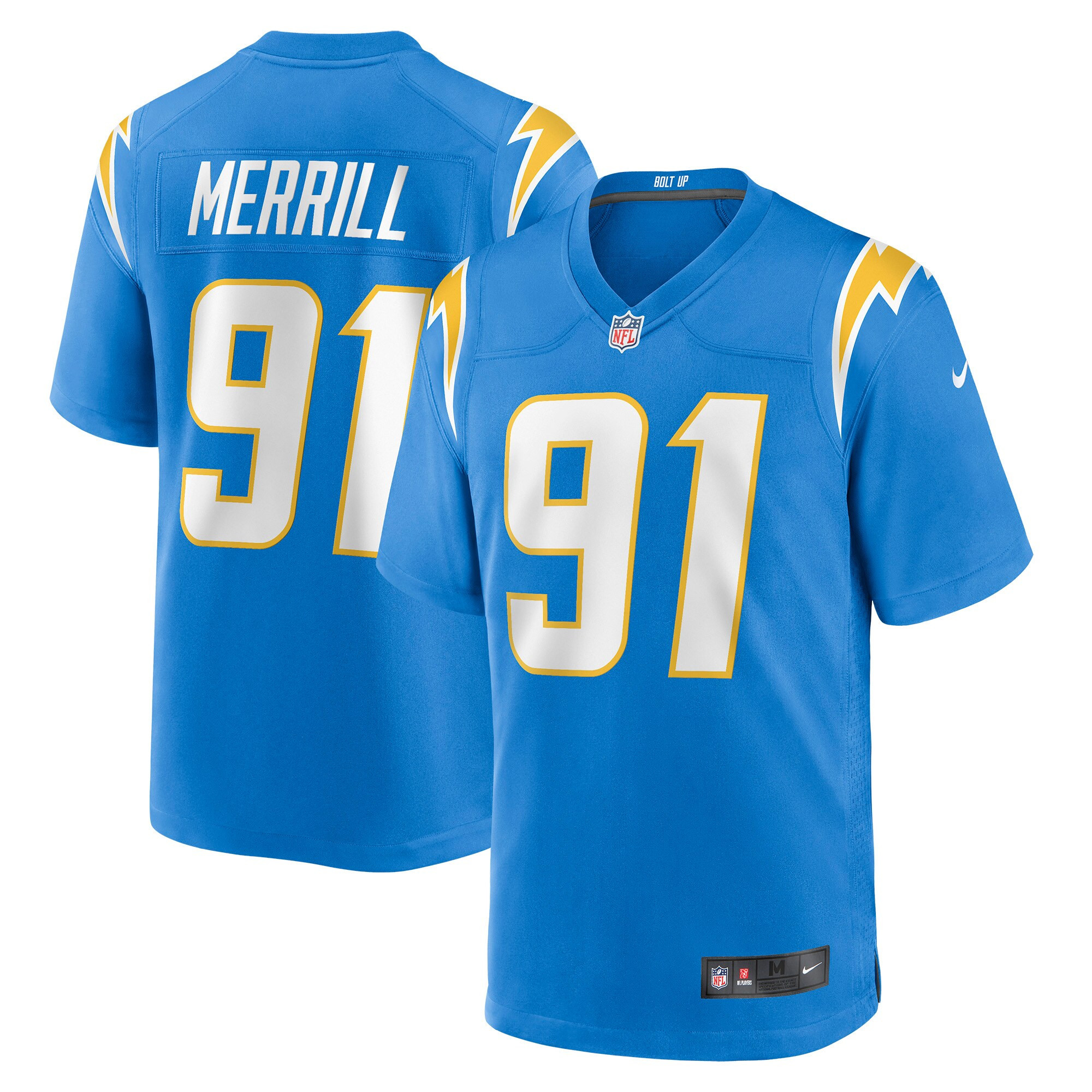 Forrest Merrill Los Angeles Chargers Player Game Jersey - Powder Blue Nfl