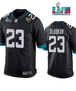 Foyesade Oluokun 23 Jacksonville Jaguars Super Bowl LVII Super Bowl LVII Men Game Jersey- Black