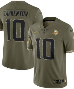 Fran Tarkenton Minnesota Vikings 2022 Salute To Service Retired Player Limited Jersey - Olive
