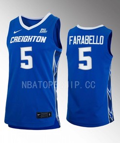 Francisco Farabello 5 Creighton Bluejays Blue Jersey 2022-23 College Basketball