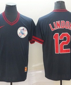 Francisco Lindor #12 2020 Mlb Dark Blue Jersey