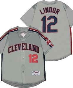 Francisco Lindor #12 2020 Mlb Grey Jersey
