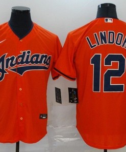 Francisco Lindor #12 2020 Mlb Orange Jersey