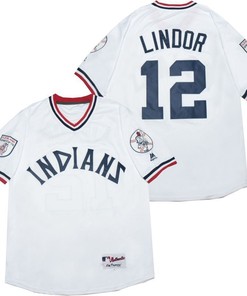 Francisco Lindor #12 2020 Mlb White Jersey A2